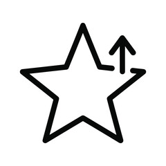 Star with arrow up, rating increase icon symbol