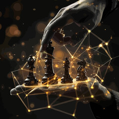 Polygonal Chess Business Strategy Wireframe