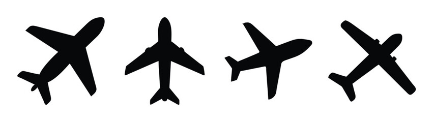 Aerial airplane silhouette vector design for aviation enthusiasts and travel industry resources and graphics