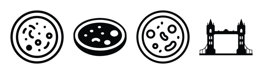 Illustration of london tower bridge with abstract portal design vector graphic silhouette art image