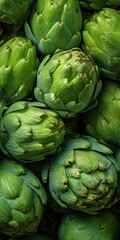 Fototapeta premium Nutritious Raw Baby Artichokes: Fresh Organic Delights for a Healthy Diet