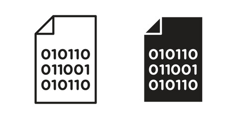 File Binary icon, vector graphics collection. logotype graphic art design
