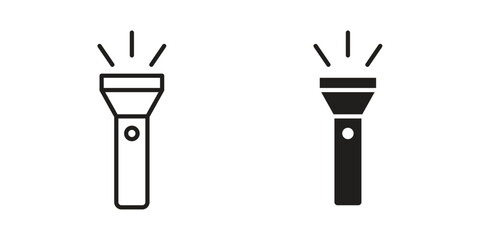 Flashlight icon, vector graphics collection. logotype graphic art design
