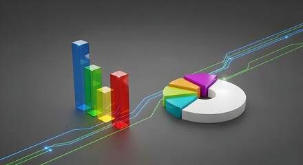 Simple Data Visualization Concept
3D bars, pie charts, or glowing lines on plain background — perfect for business presentations.