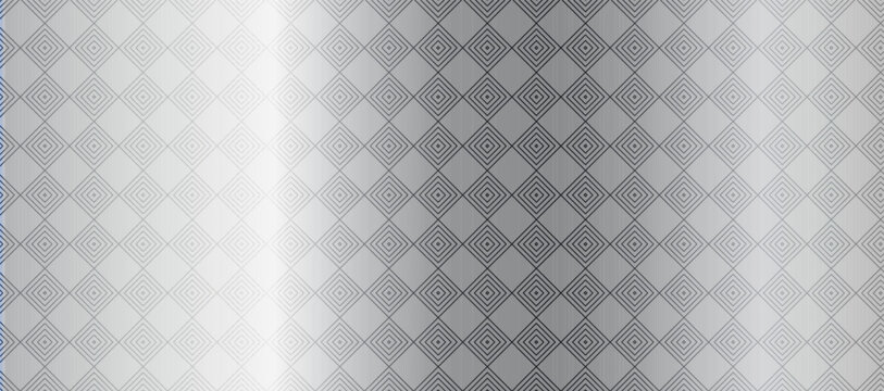 Shiny metallic geometric pattern, gradient squares background for packaging, wrapping, textile, upholstery, UI, branding. Steel Metal textures for tech industry and decor. Vector illustration