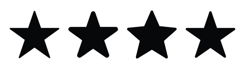 Four black star shaped figures design vector illustration abstract art background image graphic resource