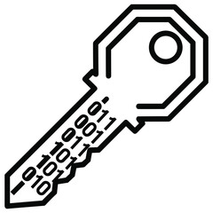 Fototapeta premium Digital key with binary code for access and encryption