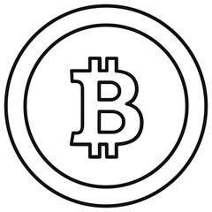 Bitcoin symbol inside a coin, representing cryptocurrency