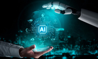 A generative AI assistant displays its core platform capabilities. This technology demonstrates its use in business automation, data analysis, and creating innovative solutions. Fermion