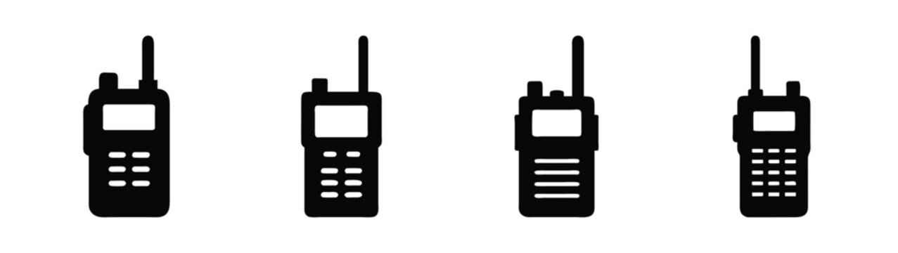 Vintage radio transceiver walkie talkie communication device wireless portable retro technology vector