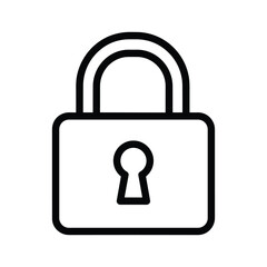 Outline of a padlock isolated on a