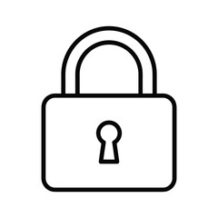 Line art of a padlock with keyhole