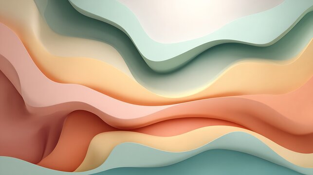 Abstract organic waves of soft pastel colors flowing together in a gentle gradient
