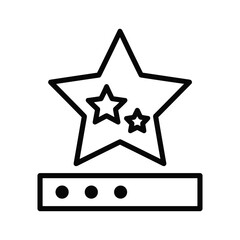 Star award trophy with rating stars
