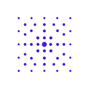 Dot matrix point cloud, Data grid icon logo flat vector design