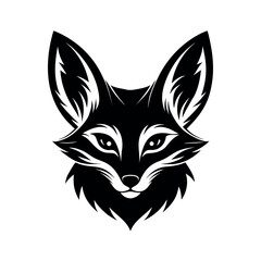 Fennec Fox Head Black Silhouette Wildlife Vector