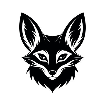Fennec Fox Head Black Silhouette Wildlife Vector