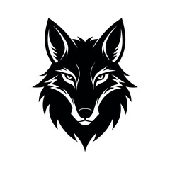 Maned Wolf Head Black Silhouette Wildlife Vector