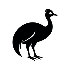 Cassowary Black Silhouette Bird Vector Graphic