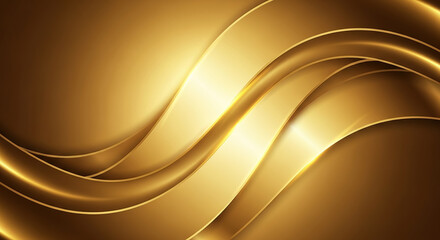 Fototapeta premium Golden abstract wave background shining luxury design