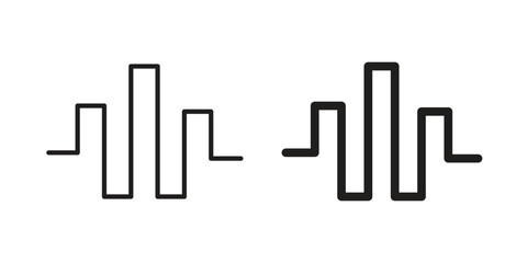 Wave square icon, vector graphics collection. logotype graphic art design