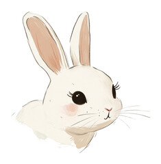 Obraz premium PNG Cute bunny animal art illustration.
