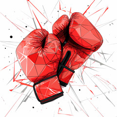 Abstract Origami Boxing Gloves Vector