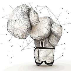 Abstract Origami Boxing Gloves Vector