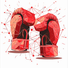 Abstract Origami Boxing Gloves Vector