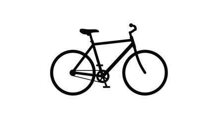 Fototapeta premium Simple black bicycle icon on white background vector illustration