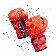 Abstract Origami Boxing Gloves Vector