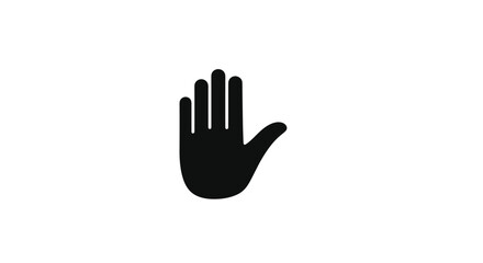 Obraz premium Stop hand gesture icon, palm forward, symbol of warning and halt