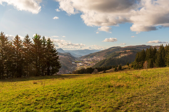 Landscape in the hills during autumn, Nova Varos in Serbia