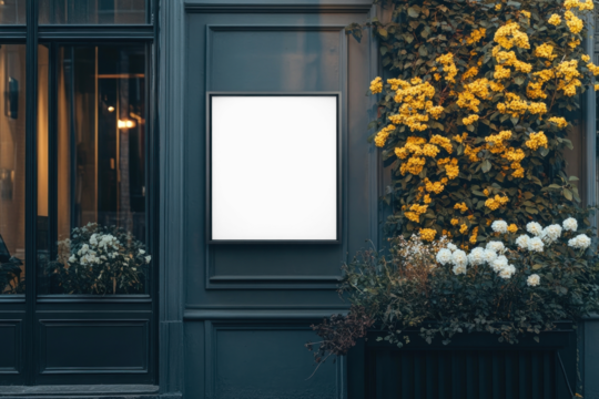 Elegant storefront sign mockup png, transparent design