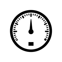 Fuel gauge symbol showing energy level or fuel indicator, often used for cars or battery icons.