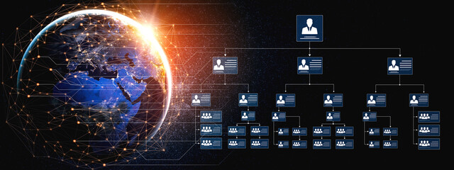 Corporate org chart and team structure show hierarchy, team, and structure for clear organization,...