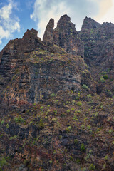 Layered volcanic rock formations