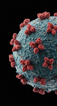 A magnified microscopic view of the variola virus structure, representing a highly contagious infectious disease and historical medical risk ,pandemic ,sickness ,vaccination