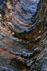 Layered volcanic rock formations