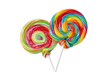 Two colorful lollipops, a sweet and sugary treat