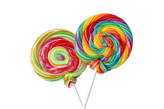 Two colorful lollipops, a sweet and sugary treat