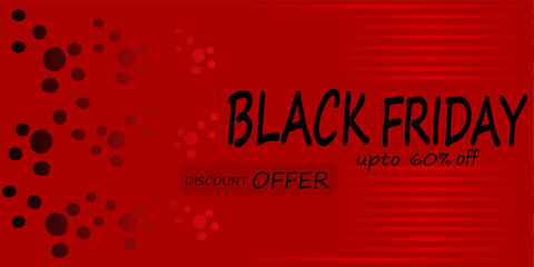 Black Friday Modern Sale Layout with Red Lighting Effect, Stylish Black Friday Marketing Banner with Red Theme, Black Gradient Banner for Mega Sale Event  