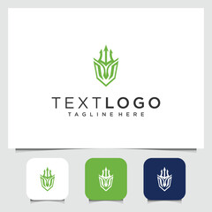 Minimalist Trident Crest Logo Design with Variations for Modern Branding