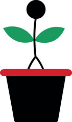 Minimalist Eco Plant Icon in Pot