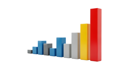Colorful bar graph showing growth, representing business success and financial performance in a visually appealing way