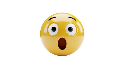 Surprised emoji, a 3d rendering of a shocked and astonished face, conveying amazement and disbelief in digital communication