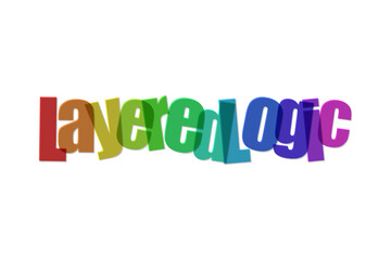 Layered logic text design with vivid colors
