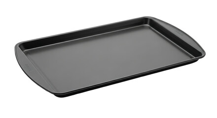 Empty nonstick baking sheet, perfect for baking cookies, roasting vegetables, or preparing other delicious dishes at home