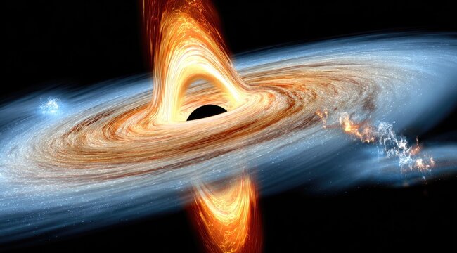 Black Hole Accretion Disk Simulation with Gravitational Lensing.