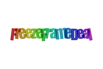 Colorful Freeze Frame Deal Text on Black Background
